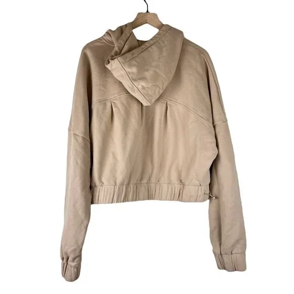 Popflex Latte Tan Half Zip Oversized Warm Up Hoodie Sweatshirt - Picture 6 of 6